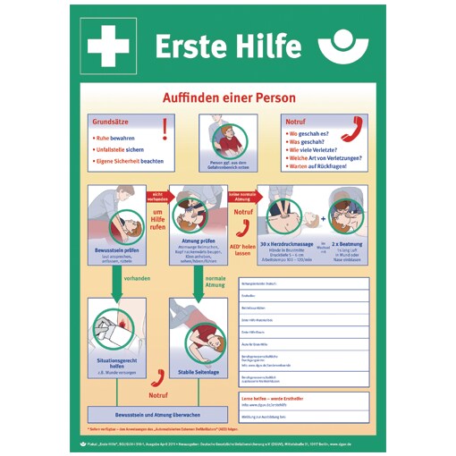 Schild Erste Hilfe Anleitung